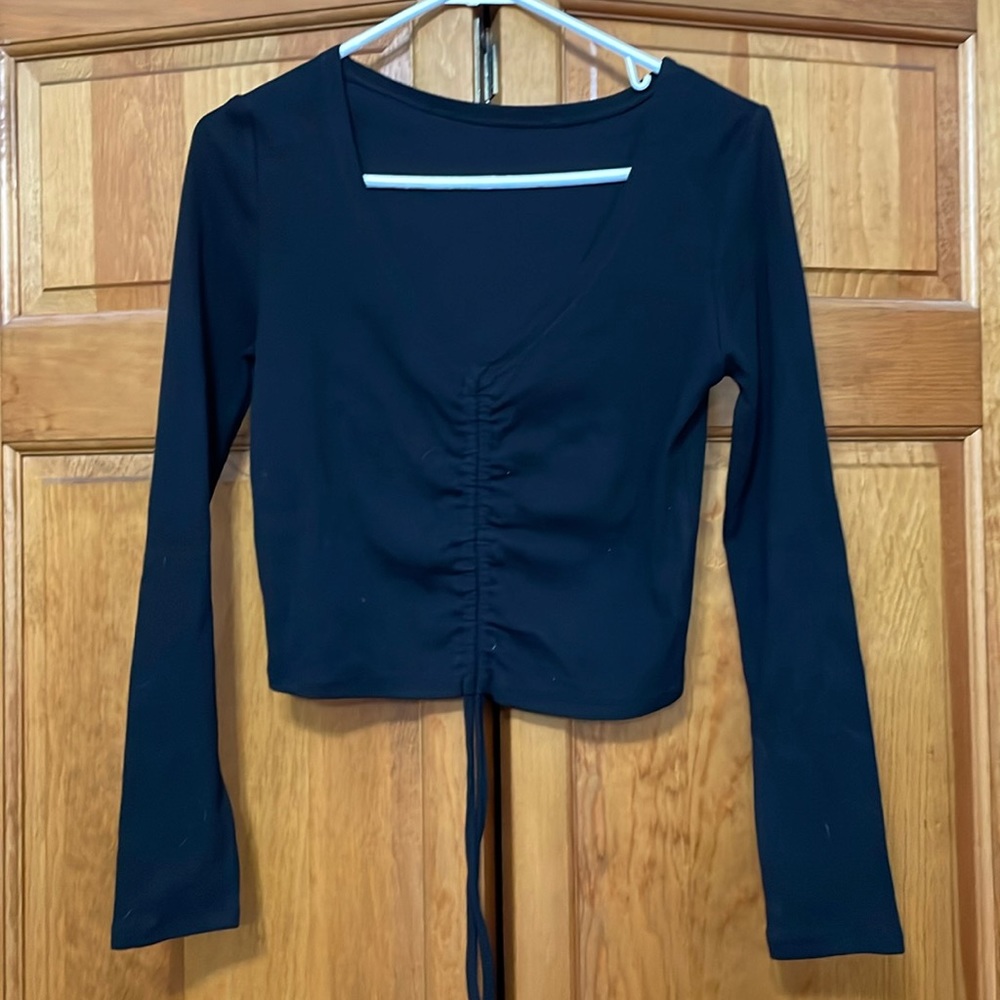 Black V-Neck Shirt , Size Large